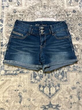 Arija Blue Denim Roll-Cuff Shorts